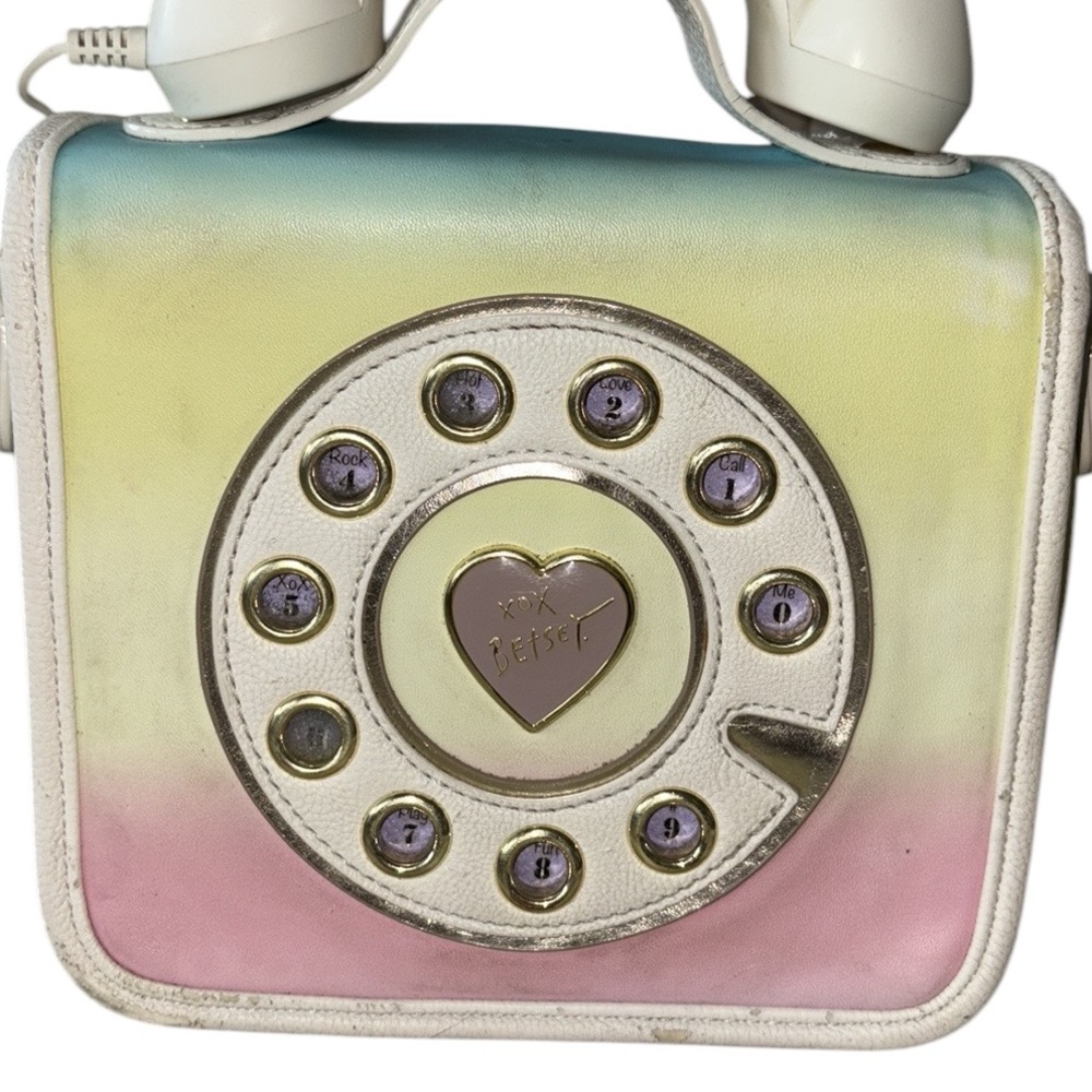 Betsey Johnson Pastel Mini Retro Phone Crossbody Shoulder Bag - Picture 5 of 16
